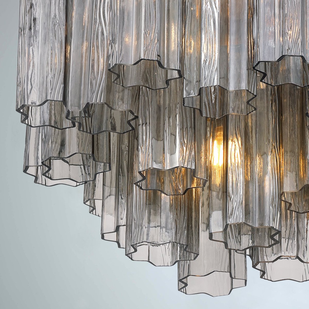 Eloria Glass Chandelier - Elegant Design with Crystal Accents & Adjust