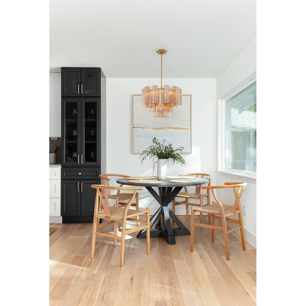 Eloria Glass Chandelier - Elegant Design with Crystal Accents & Adjust