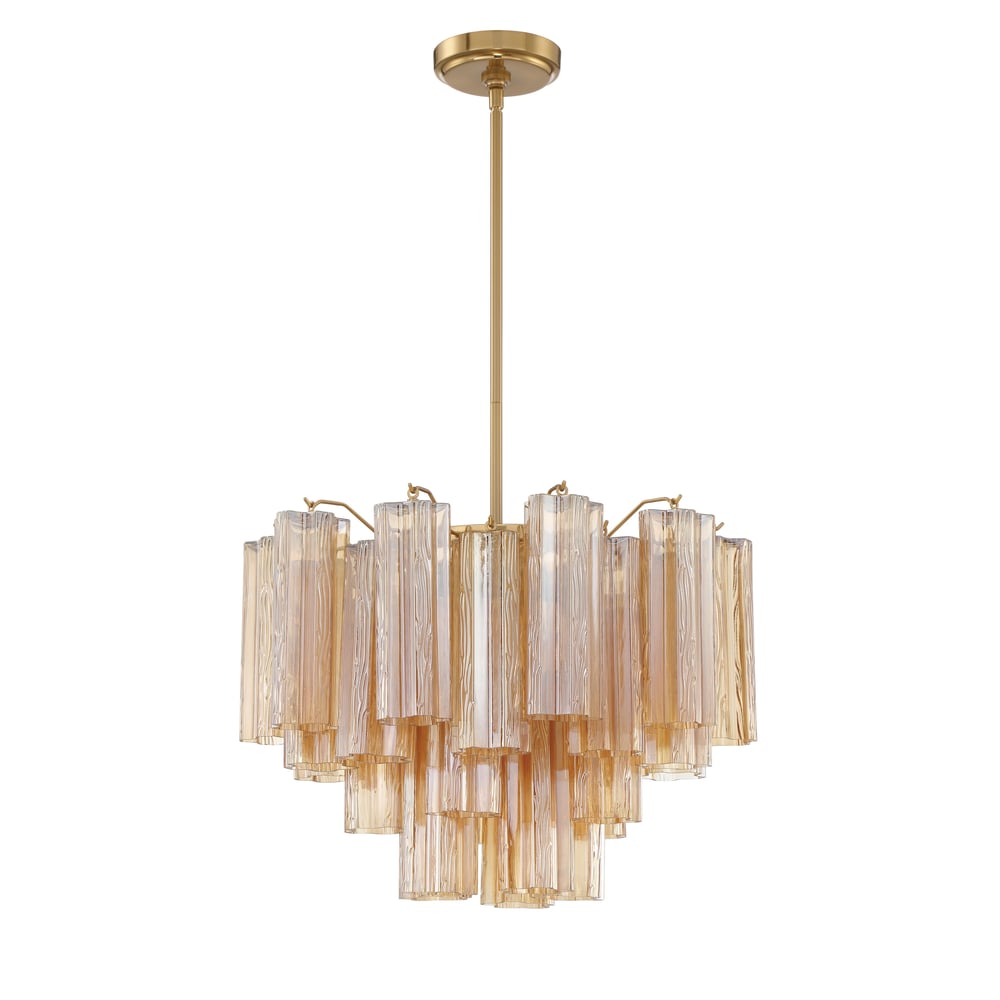 Eloria Glass Chandelier - Elegant Design with Crystal Accents & Adjust