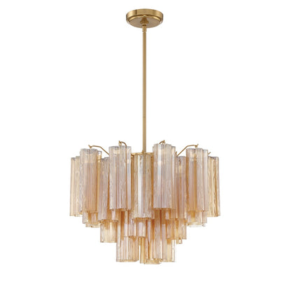 Eloria Glass Chandelier - Elegant Design with Crystal Accents & Adjust