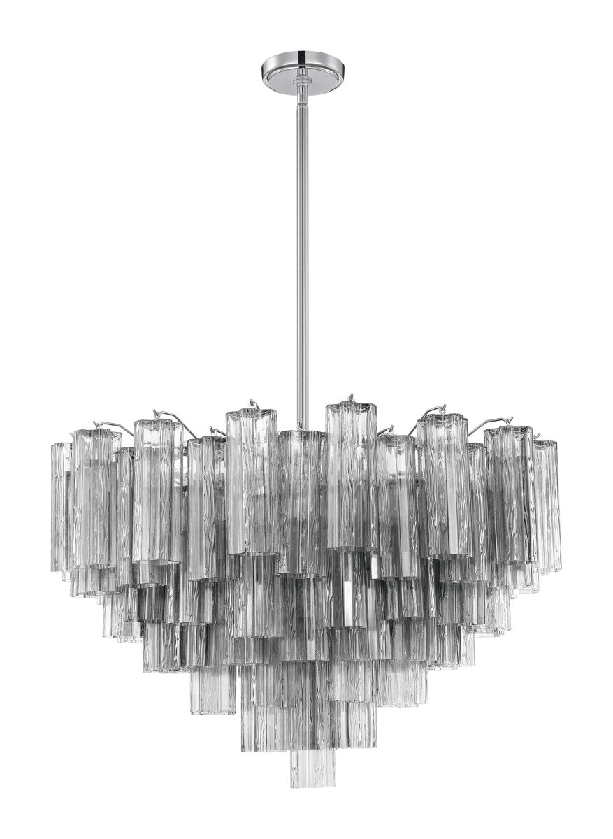 Eloria Glass Chandelier - Elegant Design with Crystal Accents & Adjust