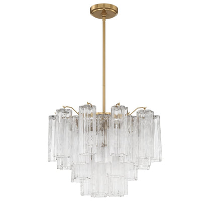 Eloria Glass Chandelier - Elegant Design with Crystal Accents & Adjust