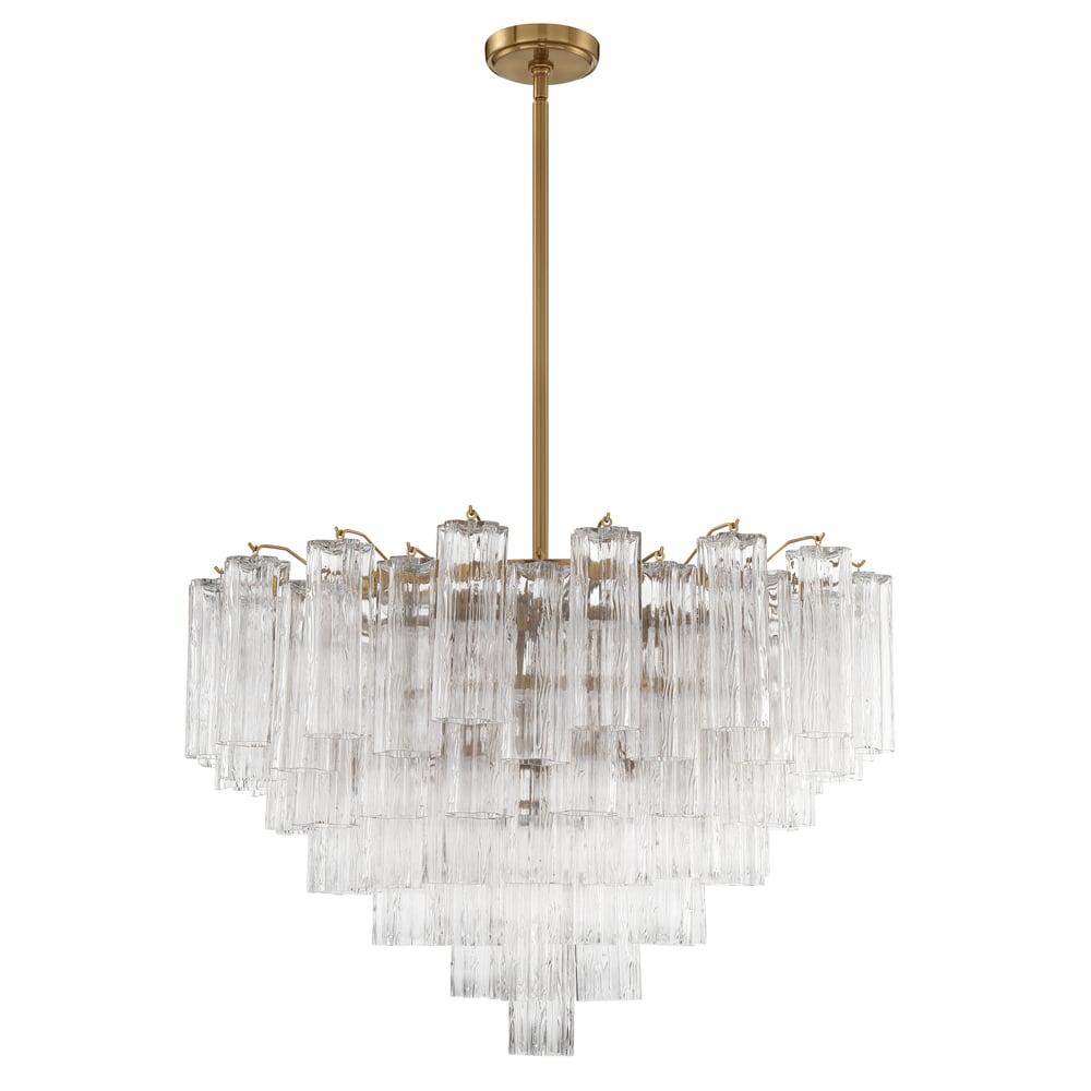 Eloria Glass Chandelier - Elegant Design with Crystal Accents & Adjust