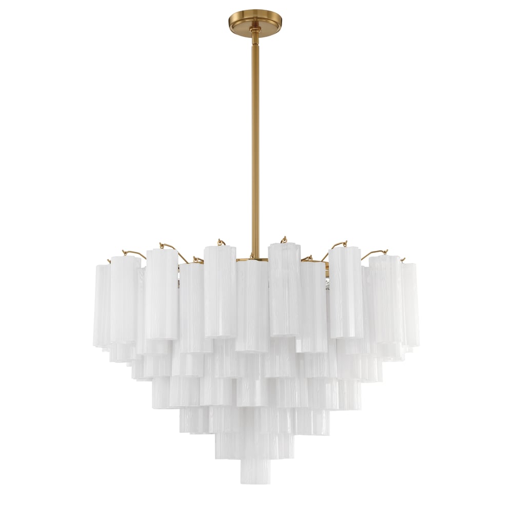 Eloria Glass Chandelier - Elegant Design with Crystal Accents & Adjust
