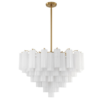 Eloria Glass Chandelier - Elegant Design with Crystal Accents & Adjust
