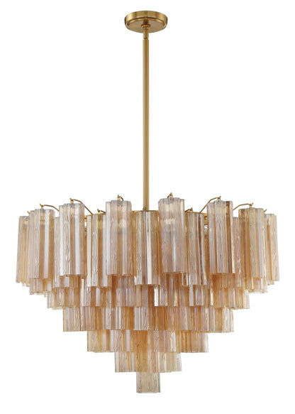 Eloria Glass Chandelier - Elegant Design with Crystal Accents & Adjust