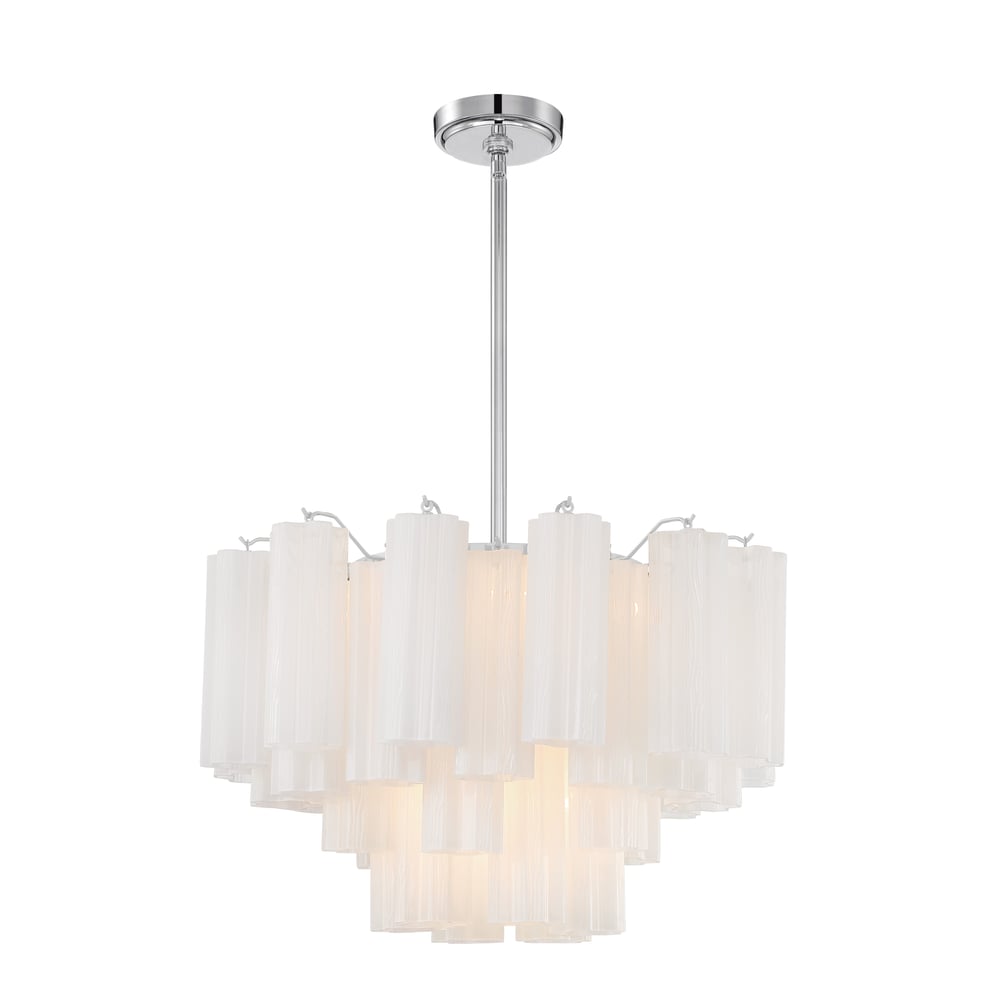 Eloria Glass Chandelier - Elegant Design with Crystal Accents & Adjust