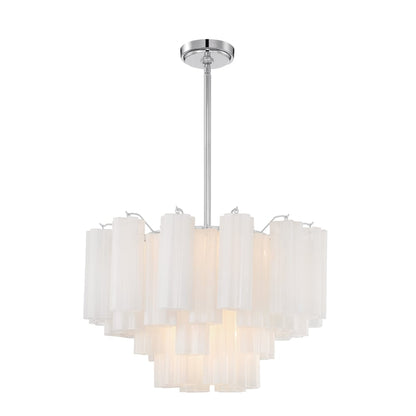 Eloria Glass Chandelier - Elegant Design with Crystal Accents & Adjust