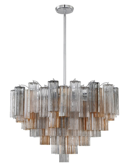Eloria Glass Chandelier - Elegant Design with Crystal Accents & Adjust