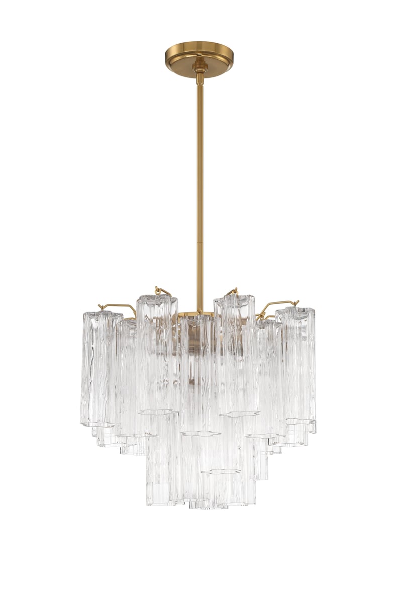 Eloria Glass Chandelier - Elegant Design with Crystal Accents & Adjust