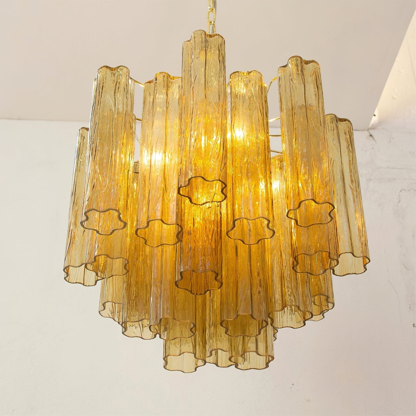 Liora Modern Glass Chandelier with Adjustable Height and LED Compatibi
