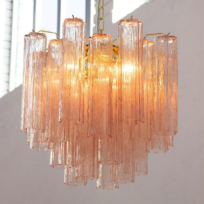 Liora Modern Glass Chandelier with Adjustable Height and LED Compatibi