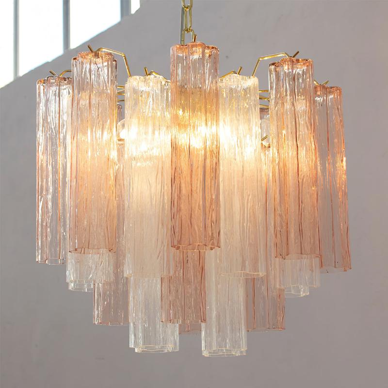 Liora Modern Glass Chandelier with Adjustable Height and LED Compatibi