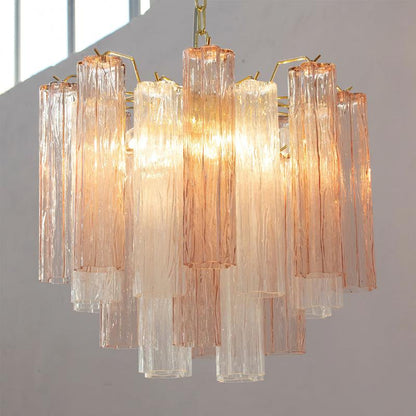 Liora Modern Glass Chandelier with Adjustable Height and LED Compatibi