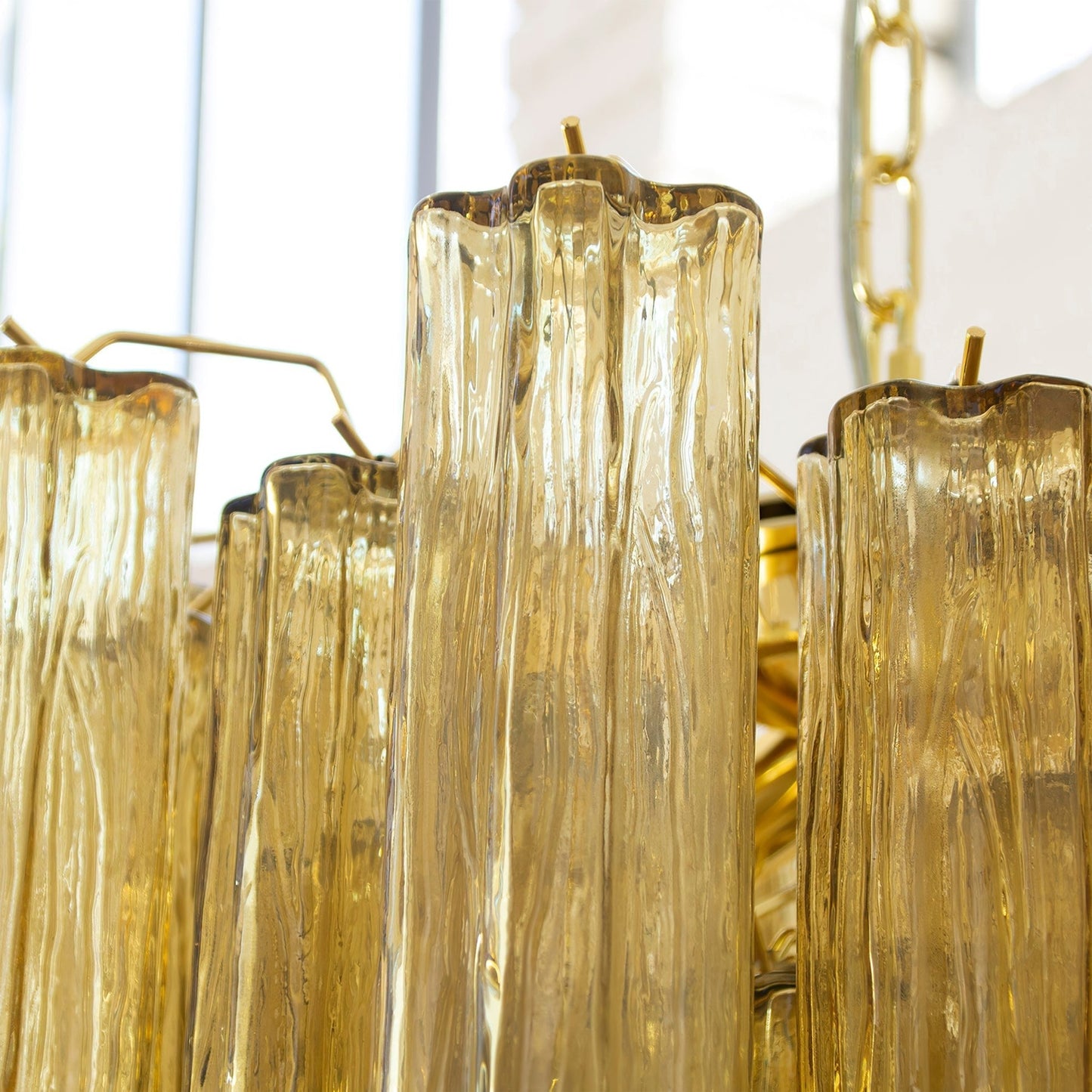 Liora Modern Glass Chandelier with Adjustable Height and LED Compatibi