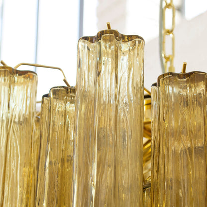Liora Modern Glass Chandelier with Adjustable Height and LED Compatibi