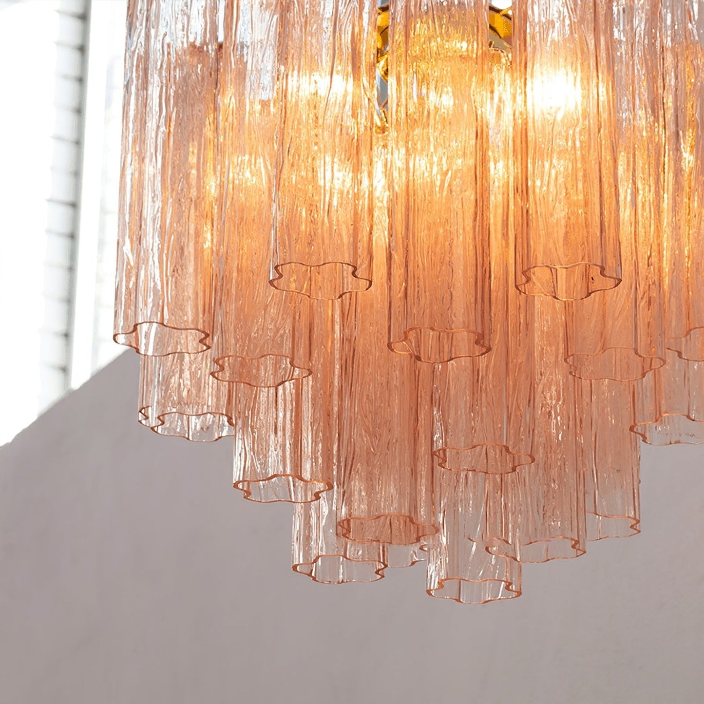 Liora Modern Glass Chandelier with Adjustable Height and LED Compatibi