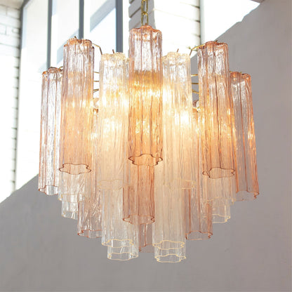 Liora Modern Glass Chandelier with Adjustable Height and LED Compatibi