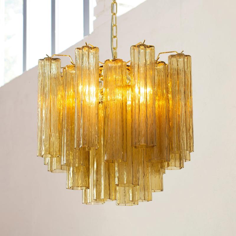 Liora Modern Glass Chandelier with Adjustable Height and LED Compatibi