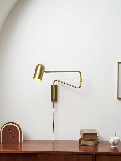 Adjustable Arm Wall Lamp with USB Charging and Dimmable LED Light