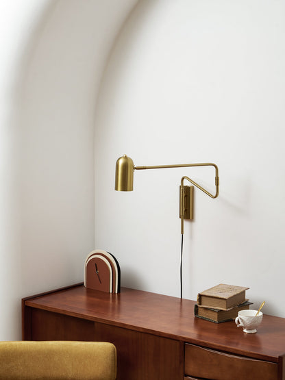 Adjustable Arm Wall Lamp with USB Charging and Dimmable LED Light