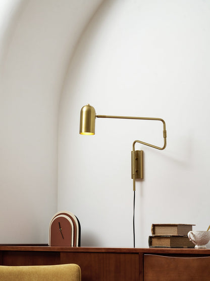 Adjustable Arm Wall Lamp with USB Charging and Dimmable LED Light
