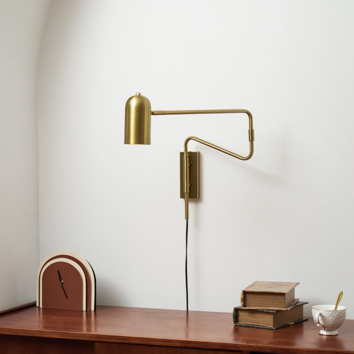 Adjustable Arm Wall Lamp with USB Charging and Dimmable LED Light
