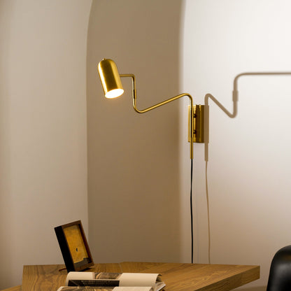 Adjustable Arm Wall Lamp with USB Charging and Dimmable LED Light