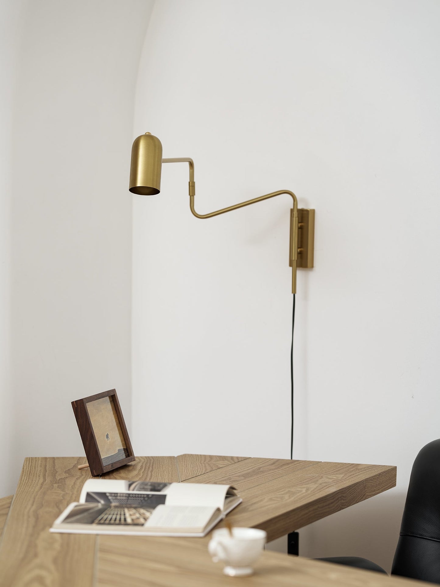 Adjustable Arm Wall Lamp with USB Charging and Dimmable LED Light