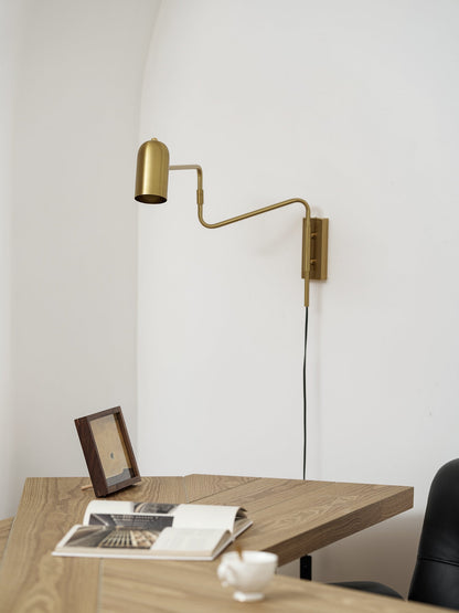 Adjustable Arm Wall Lamp with USB Charging and Dimmable LED Light