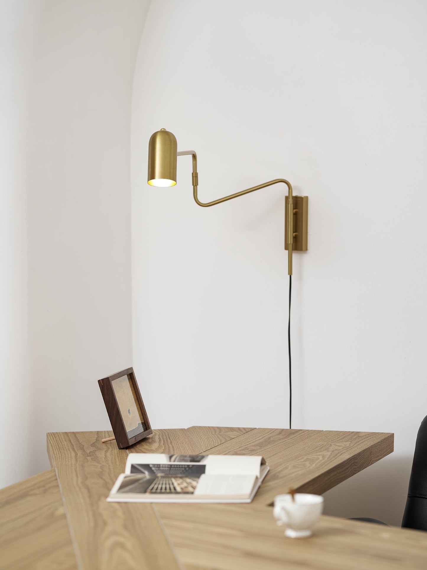 Adjustable Arm Wall Lamp with USB Charging and Dimmable LED Light