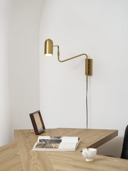 Adjustable Arm Wall Lamp with USB Charging and Dimmable LED Light