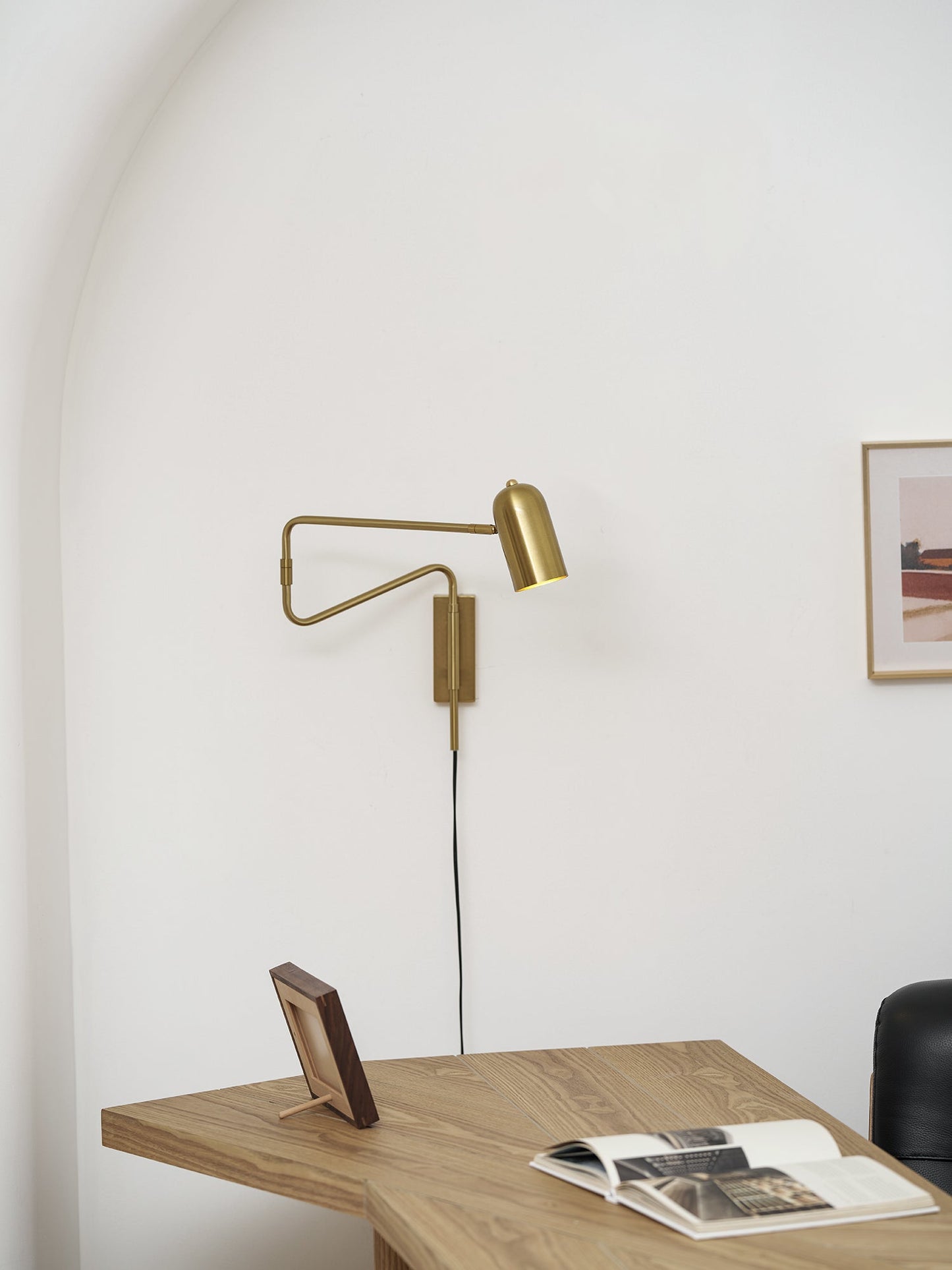 Adjustable Arm Wall Lamp with USB Charging and Dimmable LED Light