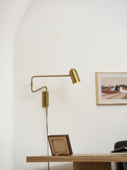 Adjustable Arm Wall Lamp with USB Charging and Dimmable LED Light