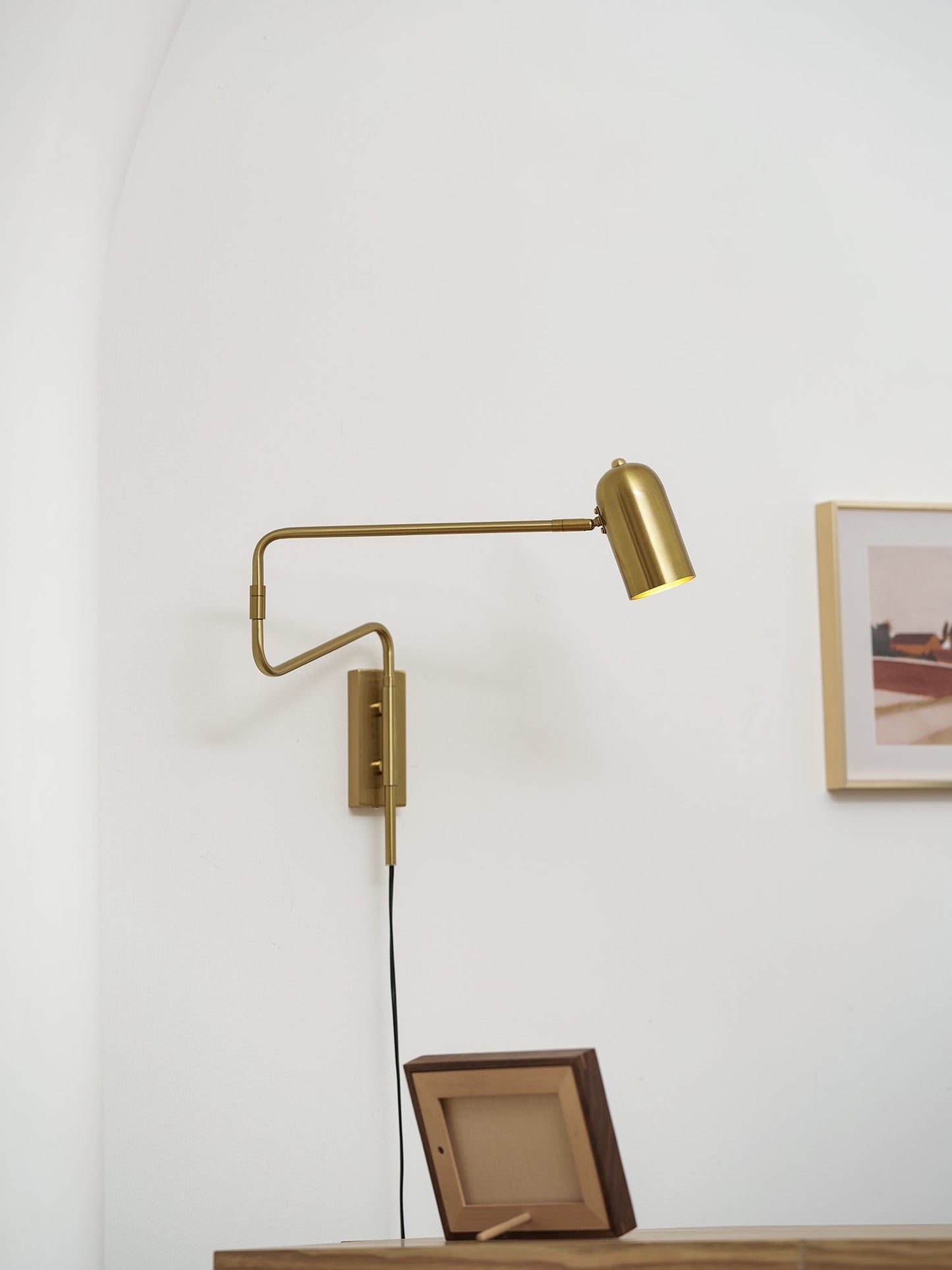Adjustable Arm Wall Lamp with USB Charging and Dimmable LED Light