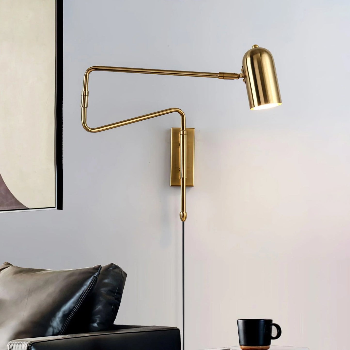 Adjustable Arm Wall Lamp with USB Charging and Dimmable LED Light