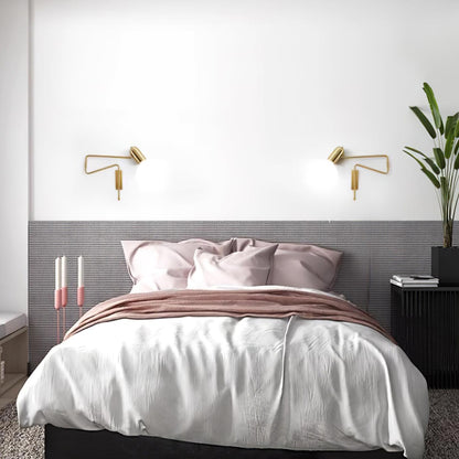 Brennware Adjustable Arm Reading Wall Lamp with Dimmable LED Light