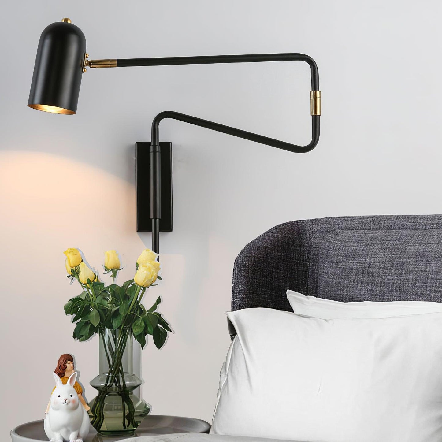 Brennware Adjustable Arm Reading Wall Lamp with Dimmable LED Light