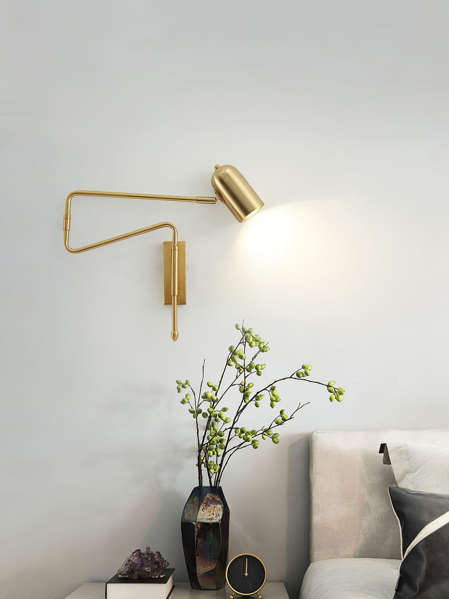 Brennware Adjustable Arm Reading Wall Lamp with Dimmable LED Light