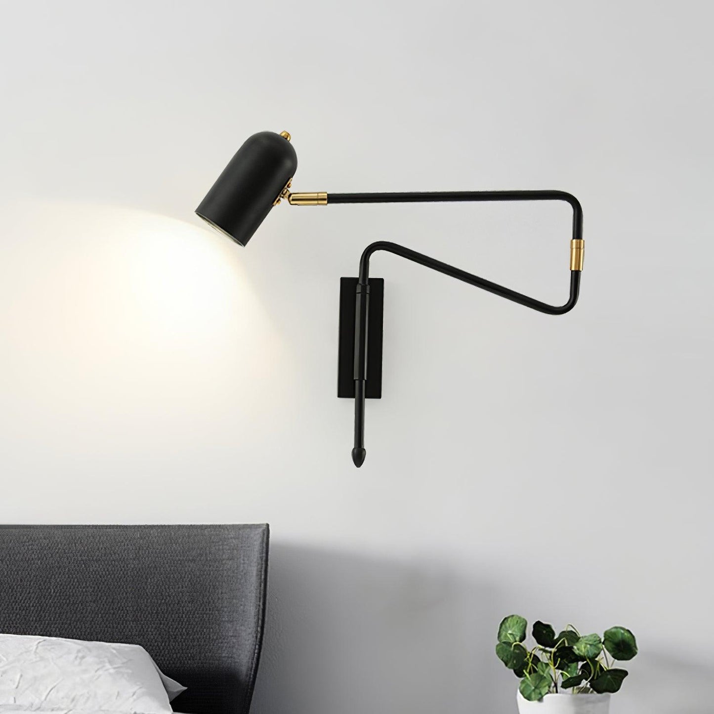 Brennware Adjustable Arm Reading Wall Lamp with Dimmable LED Light