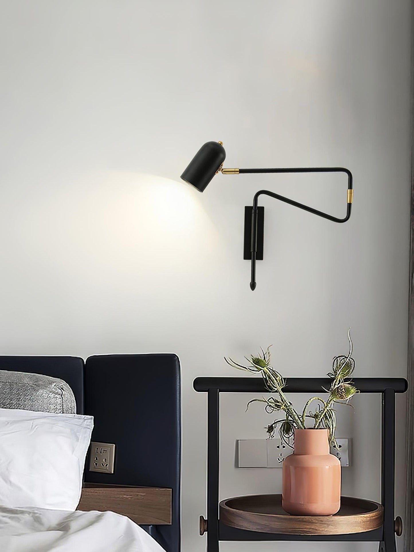 Brennware Adjustable Arm Reading Wall Lamp with Dimmable LED Light