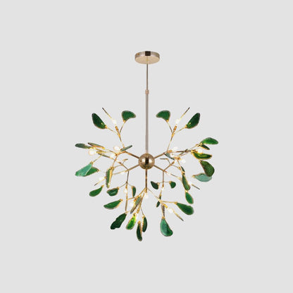 Elegant Agate Flake Chandelier with Adjustable Height & Soft Lighting