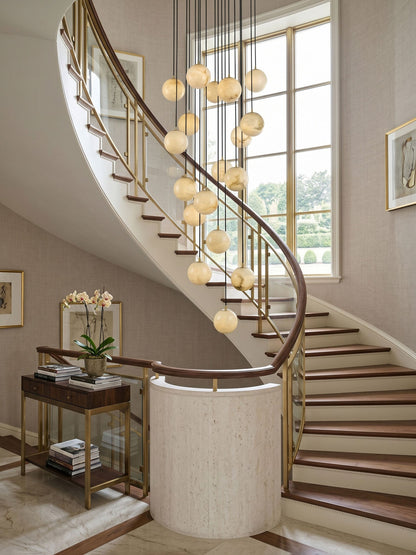 Alabaster Cluster Chandelier - Elegant Design, Adjustable Height