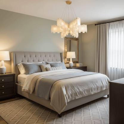 Elegant Alabaster Cascade Tiered Chandelier with Adjustable Height & L