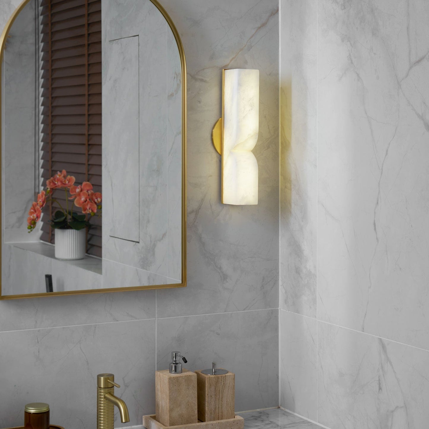 Alabaster Essence Wall Sconce - Elegant Design with Adjustable Light D