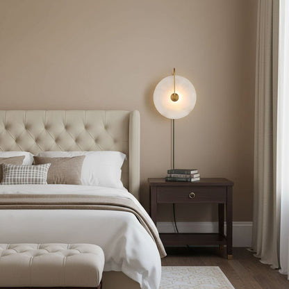 Alabaster LED Plug-In Wall Lamp - Dimmable, Energy Efficient Lighting