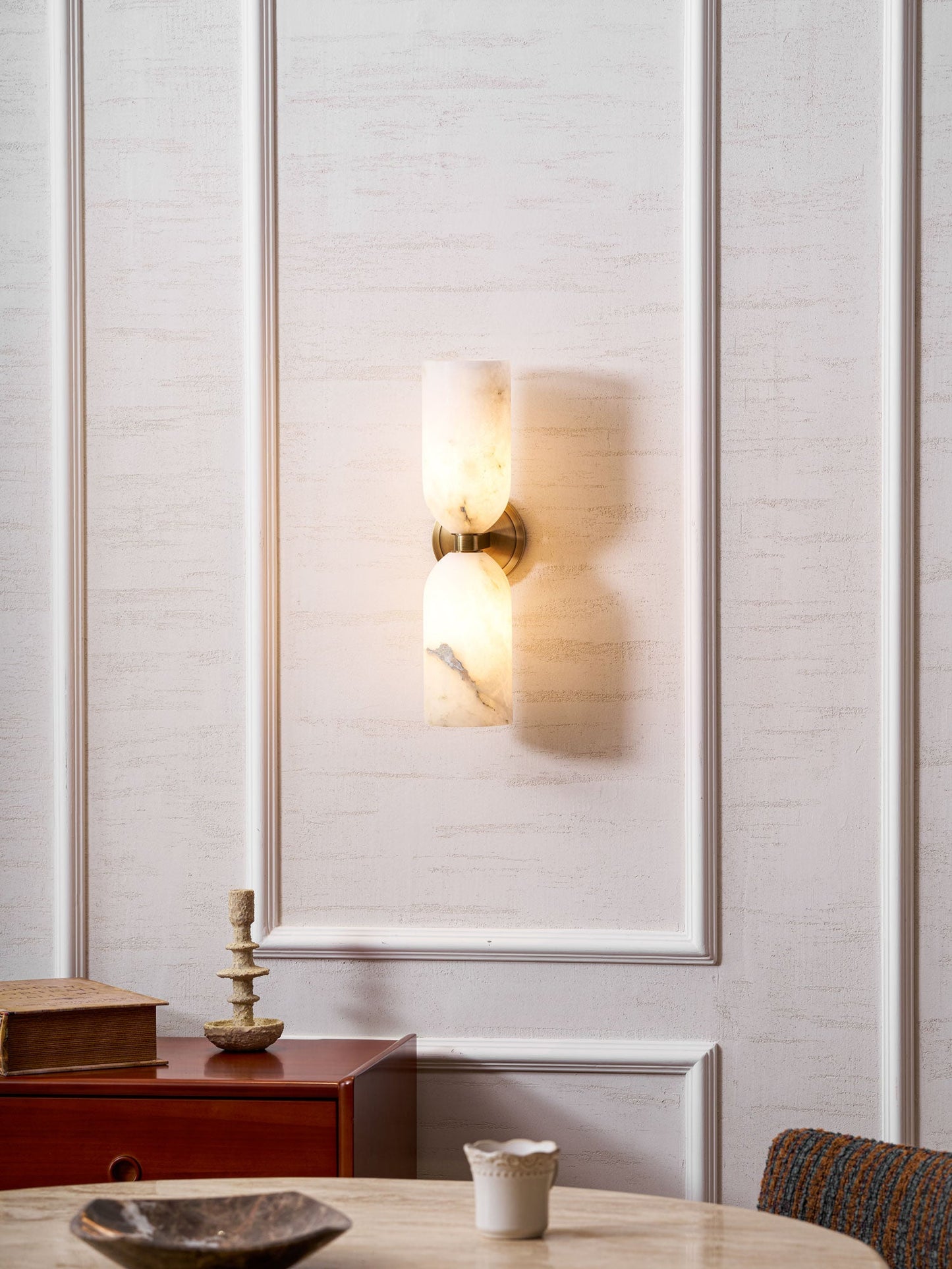 Alabaster Nexus Wall Sconce - Elegant Design with Adjustable Brightnes