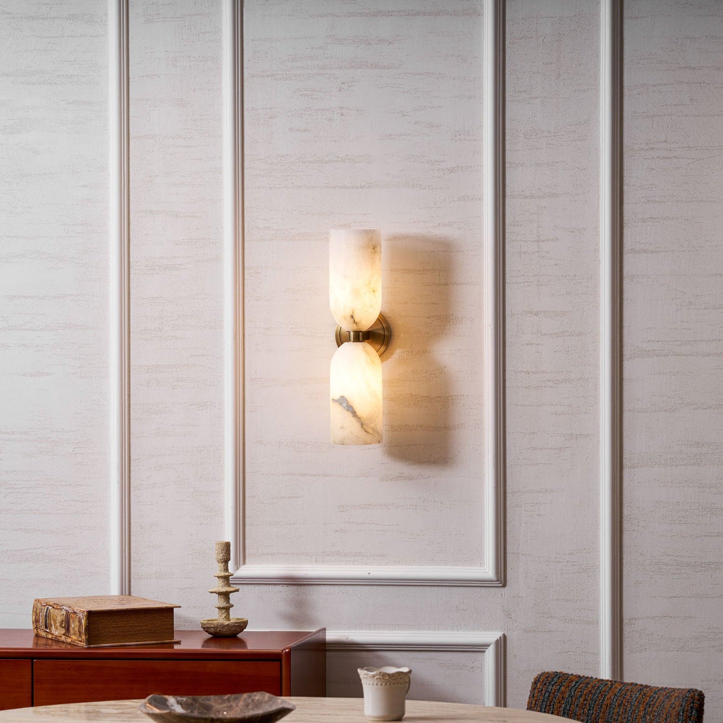Alabaster Nexus Wall Sconce - Elegant Design with Adjustable Brightnes