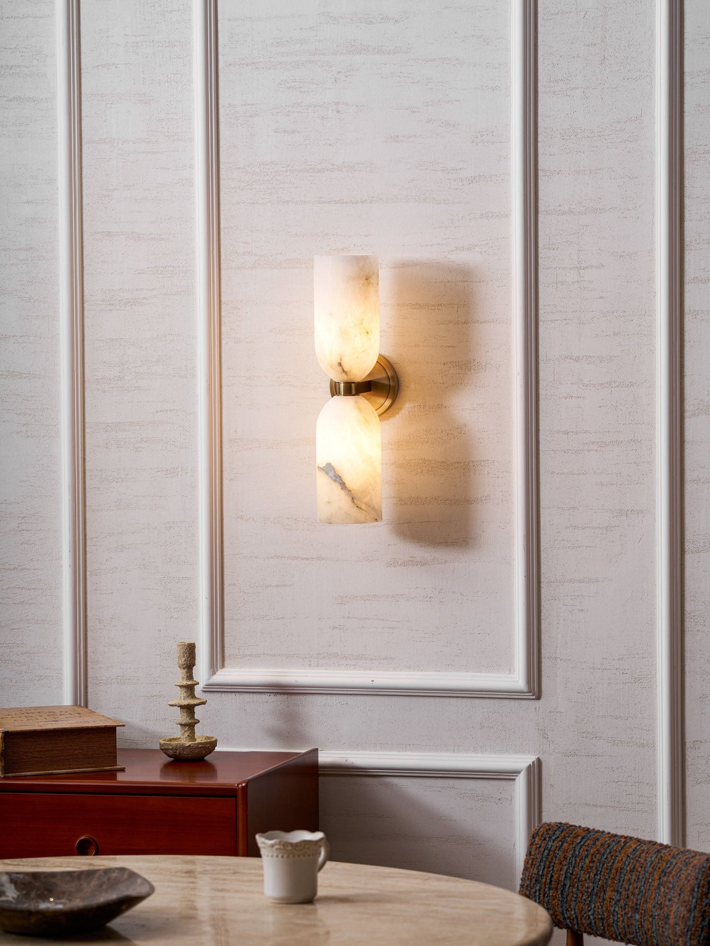 Alabaster Nexus Wall Sconce - Elegant Design with Adjustable Brightnes