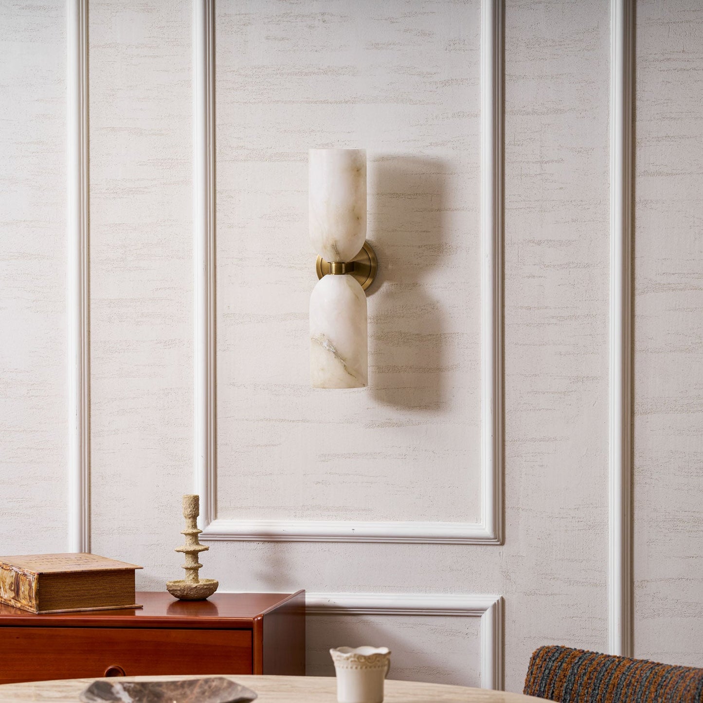 Alabaster Nexus Wall Sconce - Elegant Design with Adjustable Brightnes